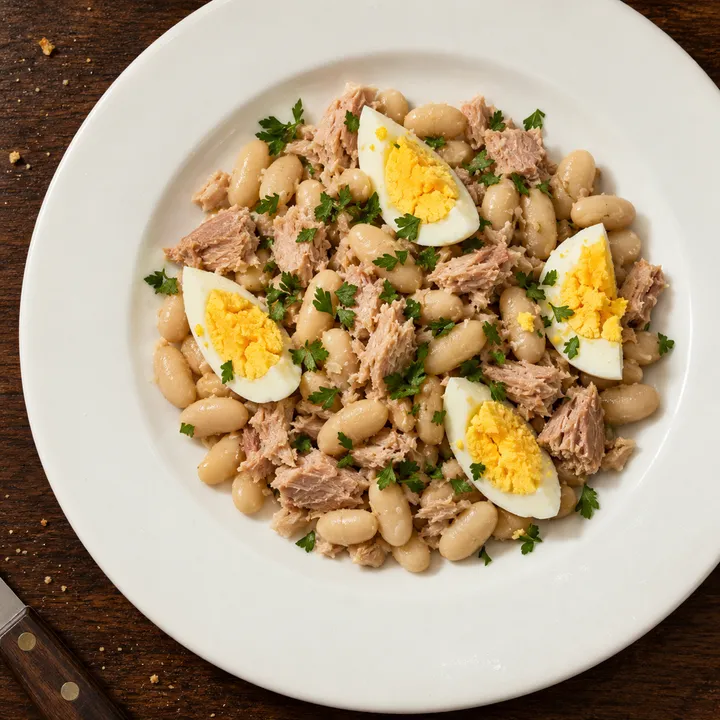 Fagioli tonno e uovo sodo