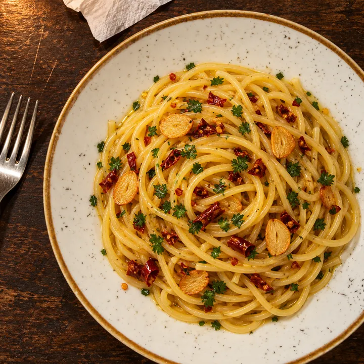 Spaghetti aglio, olio e peperoncino