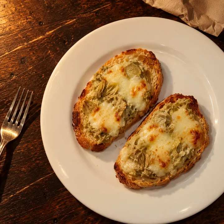Crostino crema e carciofi