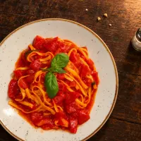 Fettuccine al pomodoro e basilico